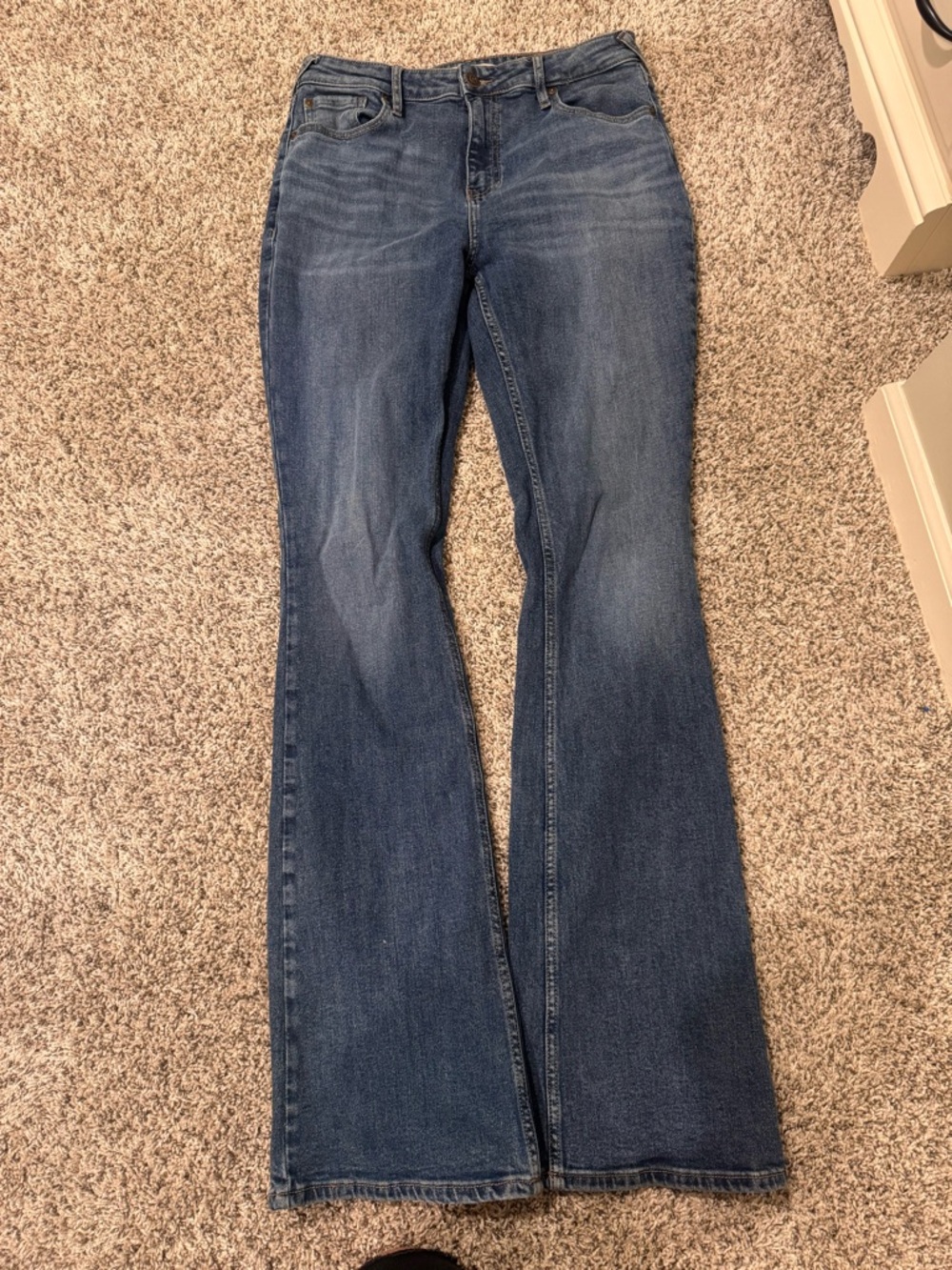 Cleo +Wolf Women’s Blue Flare Jeans - Classic Mid Wash